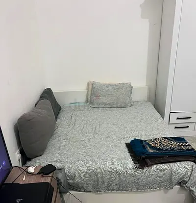 Queen Single Bed with Mattress and Cushions - Good Condition