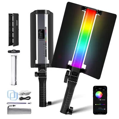 NEEWER RGB1 LED Tube Light Stick with Metal Barndoor, Handle, Touch Bar/APP Control, Magnetic Handhe