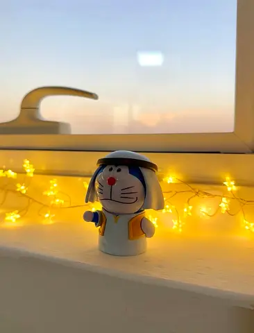 Doraemon collectible figure — small vinyl toy in perfect condition, new. Arab version.