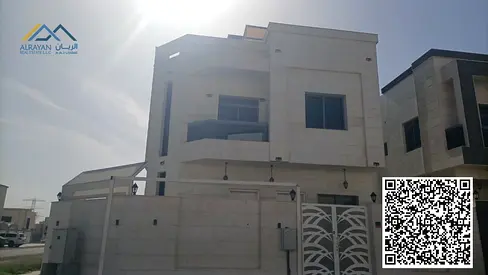 فيلا كورنر علي شارع رائيسي وسكة  متاحة للا يجار في منطقه راقية بعجمان وسط الخدمات منطقة الياسمين       . فيلا مذهلة جديده بالكامل مع ارتداد امامي كبير