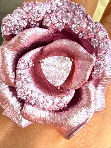 925 Silver plated Rose Flower and earrings set