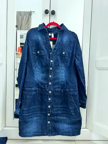 Dark denim long shirt/jacket - brand new with tag