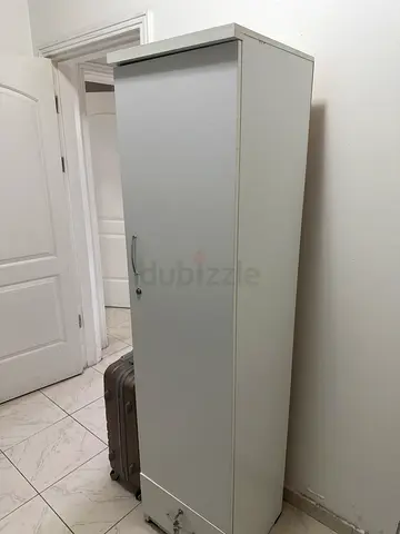 Tall Narrow White Wardrobe / Single-Door Cabinet - Good Condition