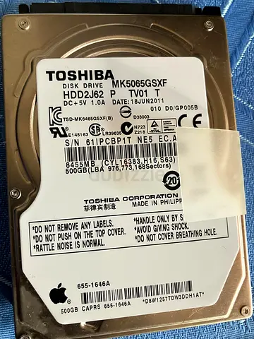 laptop toshiba 500 gb hard diks