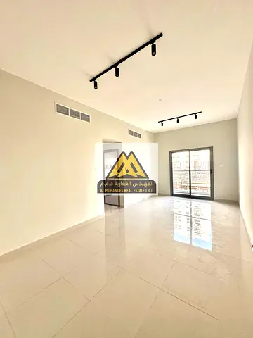 A spacious 3-bedroom apartment with a living hall is available for rent in a prime location in Al Nuaimiya 1, Ajman. The unit offers a very large lay