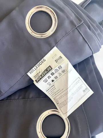 IKEA Hillborg Grey Eyelet Curtains (Pair) - 145x300 cm