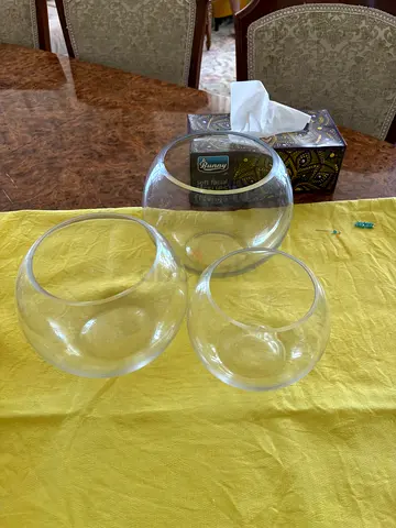 Set of 3 Clear Glass Bowls / Small Decorative Vases