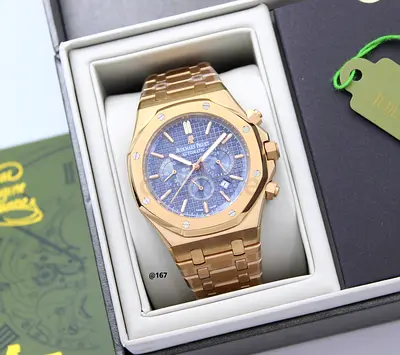 Rose Gold Chronograph Wristwatch in Box - Luxury Style