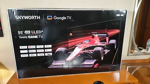 شاشه تلفزيون Skyworth 55 4K QLED Google TV - Perfect for Gaming