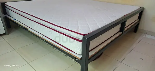 Metal Frame Double Bed with Danube medical Mattress - Good Condition