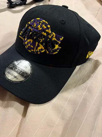 Black Embroidered Adjustable Baseball Cap (New Era style)