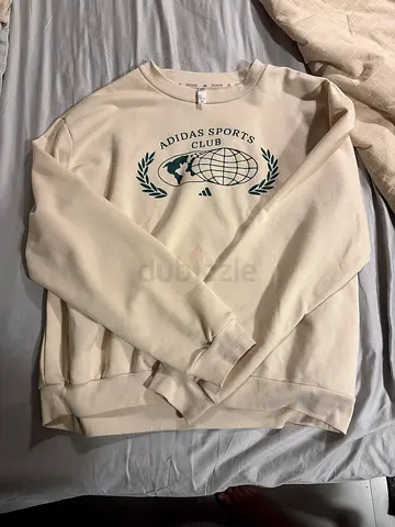 Beige Adidas Sports Club Crewneck Sweatshirt - Size L