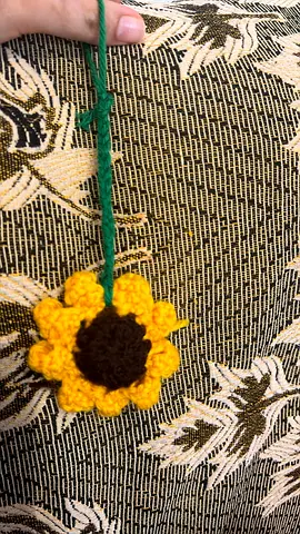 Handmade Crocheted Sunflower Pendant / Keychain