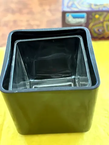 Small Square Plastic Kitchen Container - Black, Good Condition