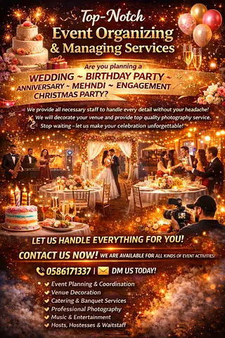 Event Organizing  Managing Services – Weddings, Parties, Corporate Events