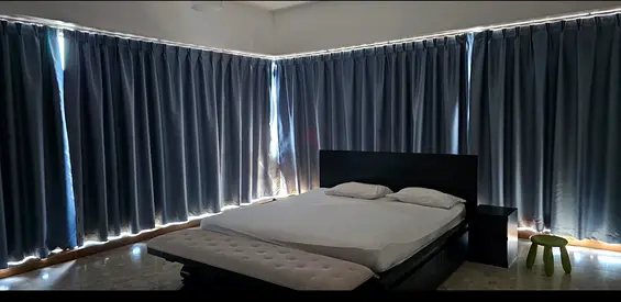 Blue blackout curtains