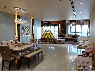مساحة كبيرة جدا | الغرف ماستر بالكامل | 4 حمامات بالشقة | فرش فاخر ومعمول باليد من أوروبا وليست صناعة | اطلالة بحرية كاملة