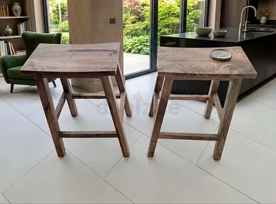 West elm wooden stools