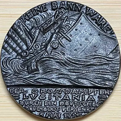 WWI German Commemorative 1915 (Lusitania Medal) - With Original Box