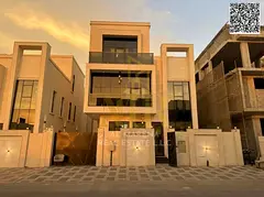 Two-story villa with a rooftop and elevator, price includes electricity and water, in one of Ajman&#