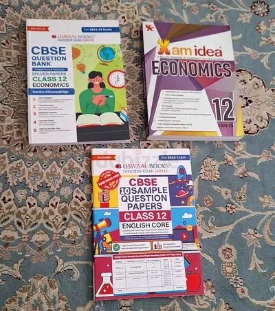CLASS 12 2 ECONOMICS(OSWALL,Xam IDEA)guides  +FREEE ENGLISH OSWALL guide