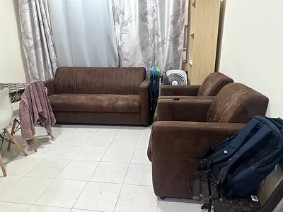 Brown 5 Seater Sofa - Good Condition