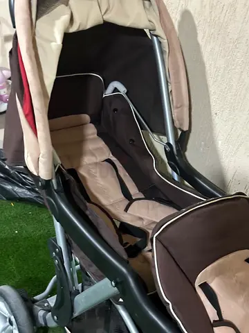 Lightly used brown beige baby stroller/pram - good condition
