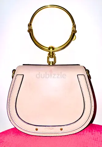 Chloe Nile Bracelet Small beige patent leather and suede Shoulder Bag