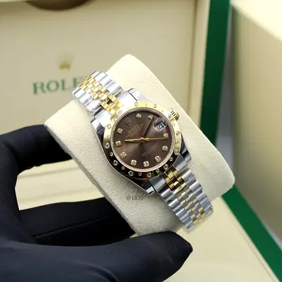 Rolex Lady-Datejust Two-Tone Steel  Yellow Gold Diamond Dial Watch