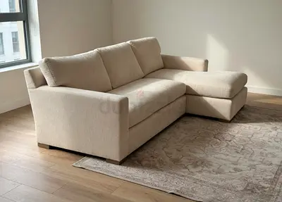 L-Shaped Cratebarrel Sectional feather filled sofa