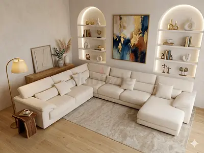 Calia Italia Beige color Ushape sofa