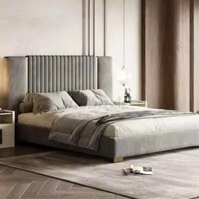 Elegant king size fully customisable bedframe in soft Valvet Fabric