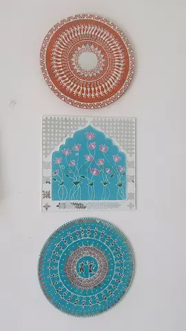 Floral wall hanging with mirror