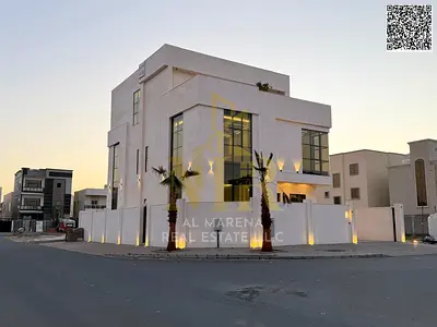 Corner villa, two floors and a roof, with all-inclusive price (electricity, water and air conditioning) in one of Ajman's most prestigious areas. Free