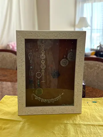 Assorted Womens Earrings and Necklaces in Decorative Display Frame