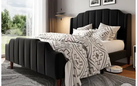 Elegant beautiful 180*200 dark gray Bed