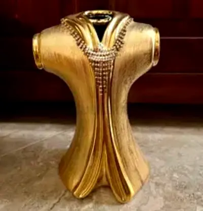 Gold Decorative Ceramic Vase / Accent Piece