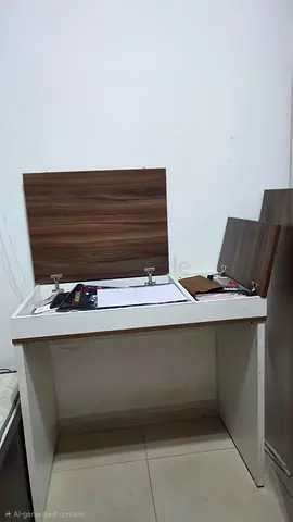 Compact White Study Desk with Flip-Top Storage