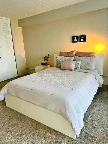 Ikea Queen-size White MALM bed frame including Ikea mattress