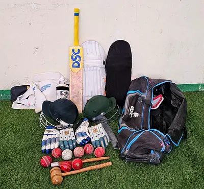 Used Cricket Kit - Bat, Pads, Gloves, Helmets, Balls  Bag