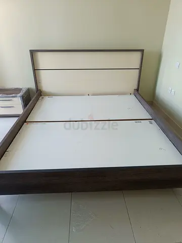 King size cot and mattress with 2 side tables