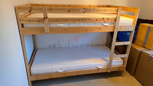 IKEA bunk bed with mattresses