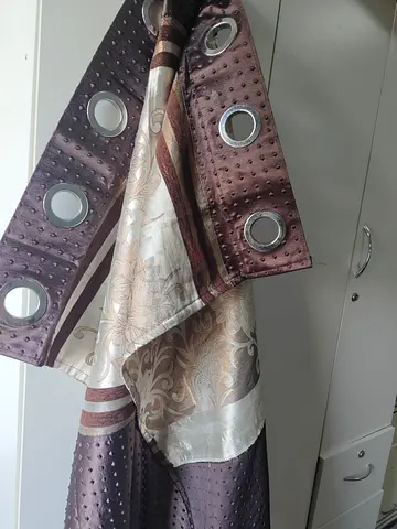 Brown 7feet 1pair and Beige Grommet Curtains -1pair 9feet 1 curtain 7feet