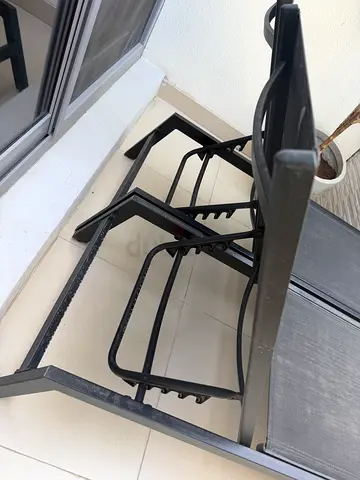 2 x Black Outdoor Reclining Sun Loungers