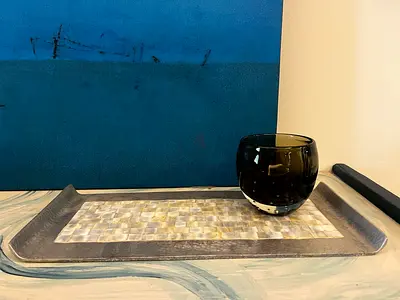 Set of 2 Decorative Mother-of-Pearl Inlay Trays, by maxim world