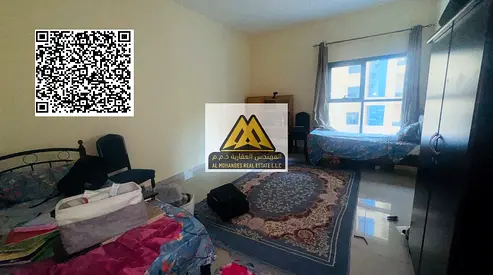 شقة ثلاث غرف وصالة للإيجار في أبراج الخور الراشدية 1 عجمان بمساحات كبيرة جداً وتصميم مريح وموقع حيوي قريب من جميع الخدمات