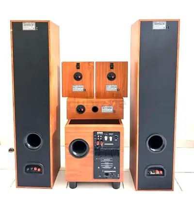5.1 Wooden Home Theater Speaker System with Subwoofer (Used)