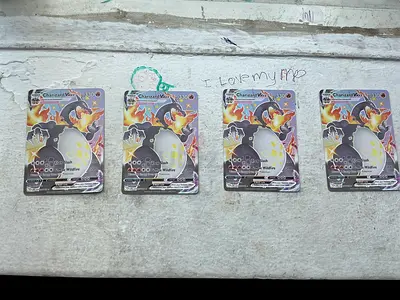 Lot of 4 Charizard VMAX Full Art Pokémon Cards (same artwork)