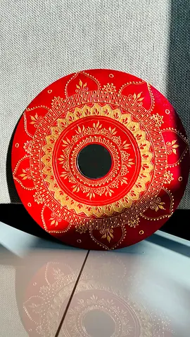 Decorative Red Round Metal Artwork / Wall Plate
