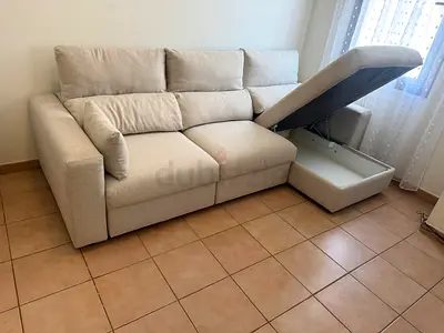 IKEA Esklstuna L Shape Sofa Bed Beige Excellent Condition